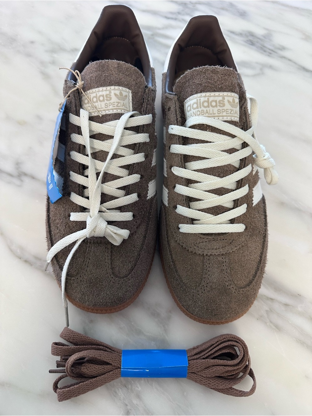 adidas Handball Spezial Sneakers in Brown & White